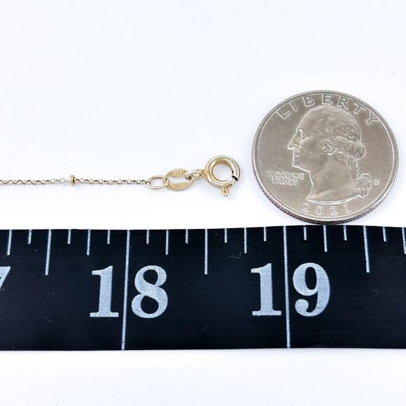 Vintage Gold-Tone Sterling Silver Station Chain Necklace | Adjustable 17”-18.5” - Picture 2 of 3